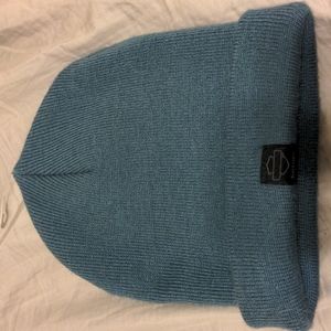 Harley Davidson blue cuffed, rib knit beanie, one size. New with the tags